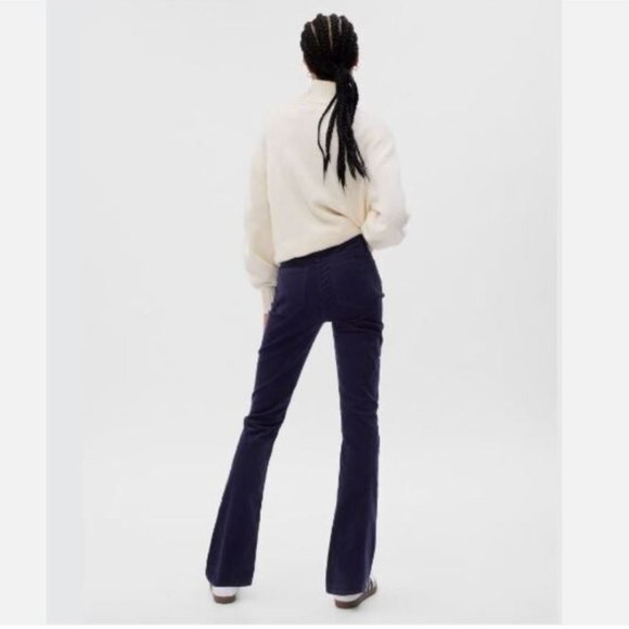 GAP Mid Rise Corduroy Baby Boot Navy Blue Y2k Pant Plus Size 34/18 RT$80 #728768 - Picture 4 of 6